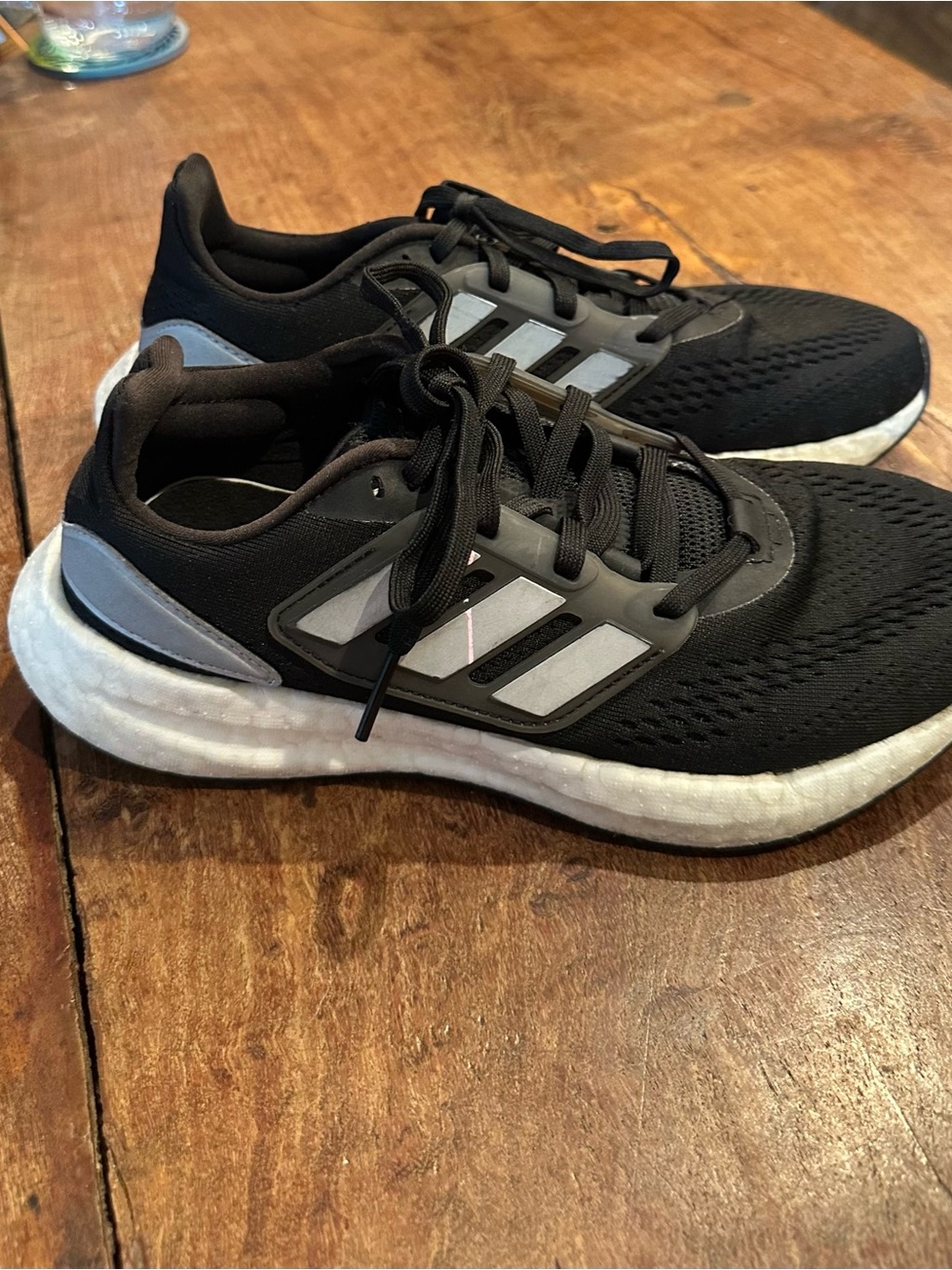 adidas Kids size 5 1/2 Black and White Sneakers- Pureboost
